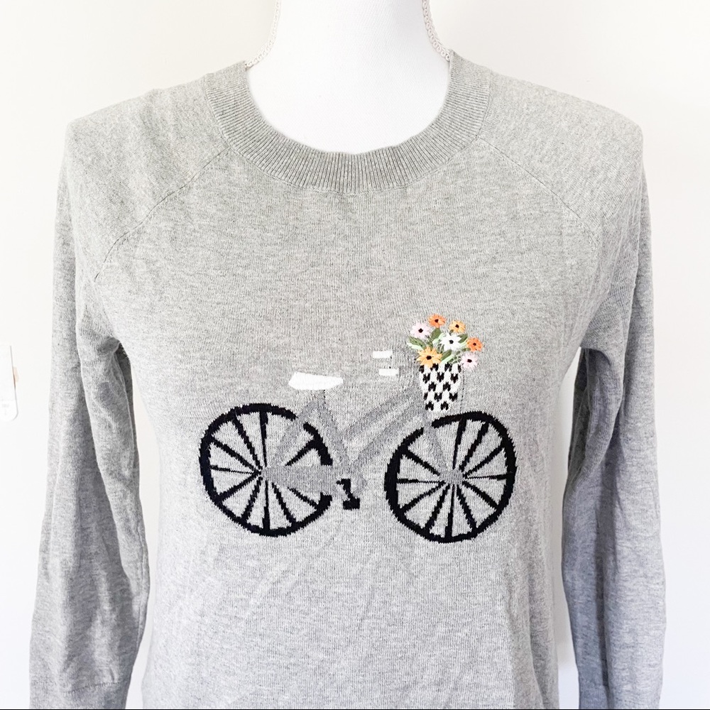Loft / XS / Embroidered Cottagecore Bicycle Sweater - Picture 6 of 6